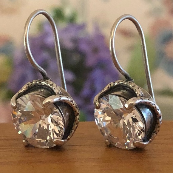Vintage Silpada Sterling Silver Cubic Zirconia Center Stage Earrings W1863 - Picture 1 of 16